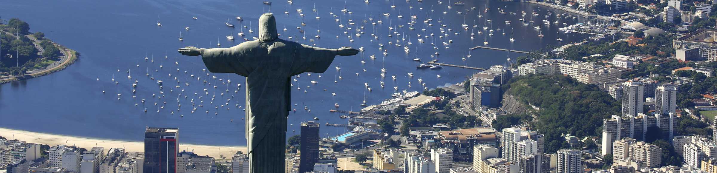Statue of Christ the Redeemer on Corcovado Mountain in the Tijuca forest in Rio de Janeiro in Brazil
