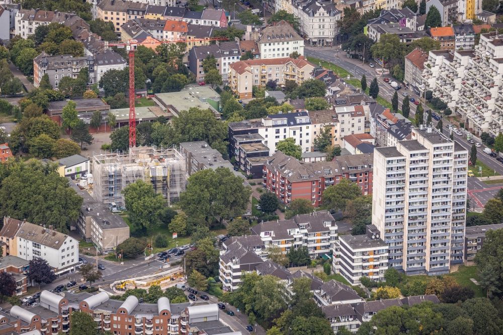 Aerial photograph Dortmund - Dismantling of high-rise buildings on Heiligegartenstrasse - Kielstrasse in the district Nordmarkt-Sued in Dortmund at Ruhrgebiet in the state North Rhine-Westphalia, Germany