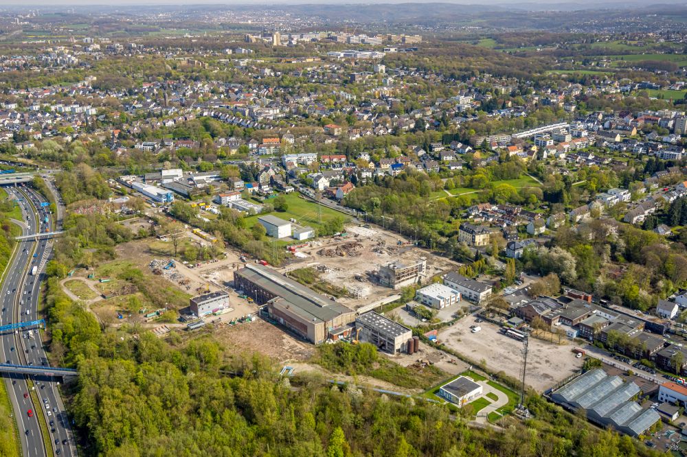 Aerial image Bochum - Demolition work on the industrial site of the former RWE power plant on Prinz-Regent-Strasse in the district Wiemelhausen in Bochum in the Ruhr area in the state North Rhine-Westphalia, Germany