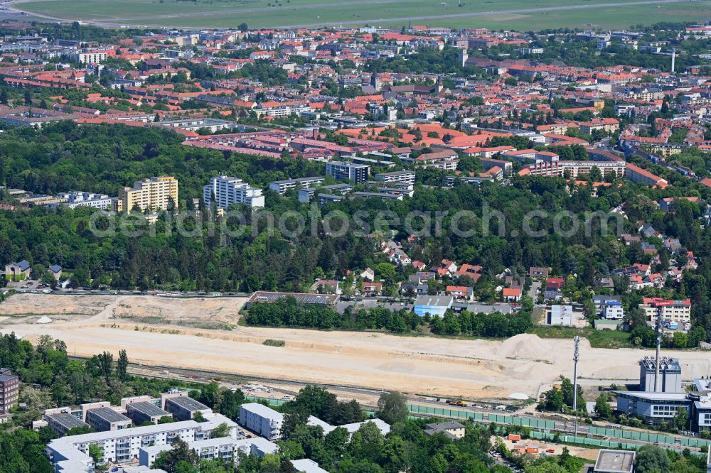 Berlin from the bird's eye view: Demolition work on the site of the former logistics center ruin on Tejastrasse in the district Steglitz in Berlin, Germany