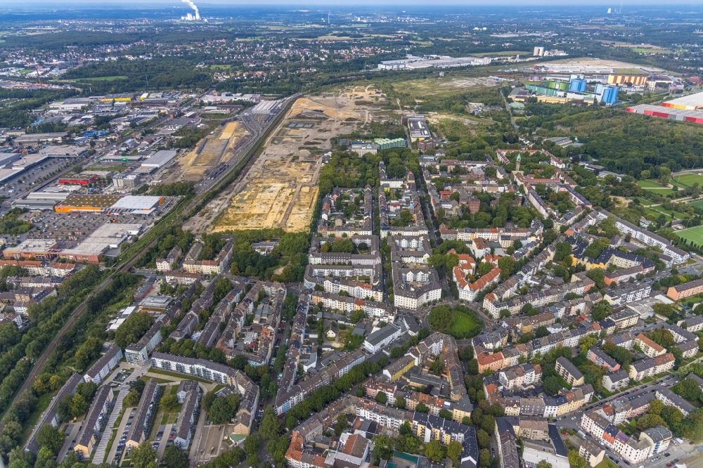 Dortmund from above - Demolition work on the site of the Industry- ruins in the district Westfalenhuette in Dortmund at Ruhrgebiet in the state North Rhine-Westphalia, Germany