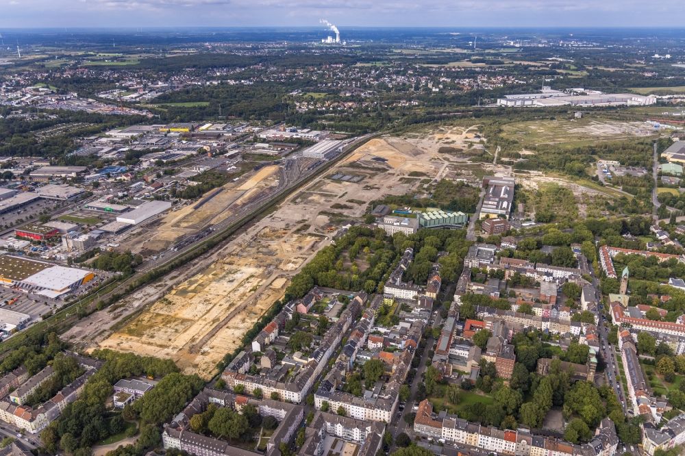 Aerial image Dortmund - Demolition work on the site of the Industry- ruins in the district Westfalenhuette in Dortmund at Ruhrgebiet in the state North Rhine-Westphalia, Germany