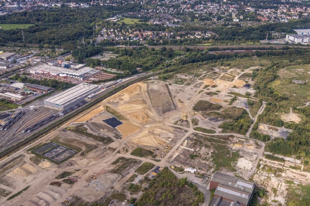 Aerial photograph Dortmund - Demolition work on the site of the Industry- ruins in the district Westfalenhuette in Dortmund at Ruhrgebiet in the state North Rhine-Westphalia, Germany