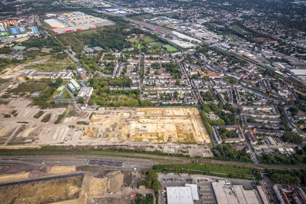 Dortmund from above - Demolition work on the site of the Industry- ruins in the district Westfalenhuette in Dortmund at Ruhrgebiet in the state North Rhine-Westphalia, Germany