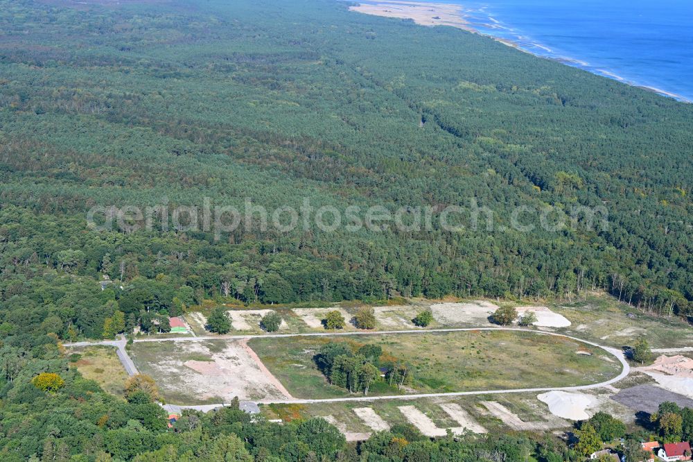Aerial photograph Karlshagen - Demolition and clearance work on the building complex of the former military barracks Schuetzenstrasse - Alte Peenemuender Strasse in Karlshagen on the island of Usedom in the state Mecklenburg - Western Pomerania, Germany