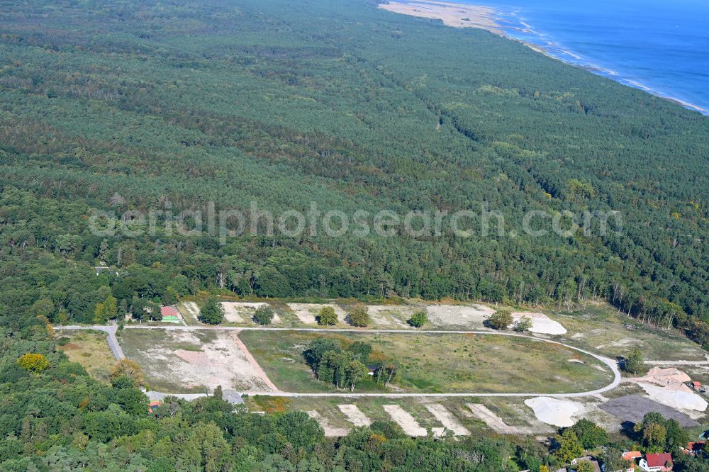 Karlshagen from above - Demolition and clearance work on the building complex of the former military barracks Schuetzenstrasse - Alte Peenemuender Strasse in Karlshagen on the island of Usedom in the state Mecklenburg - Western Pomerania, Germany