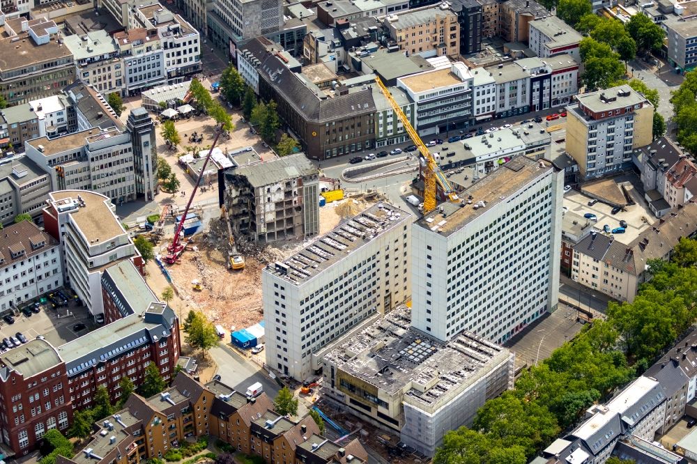 Aerial image Bochum - Demolition area of office buildings Home of old curt Landsgericht - Amtsgericht in the district Innenstadt in Bochum in the state North Rhine-Westphalia, Germany