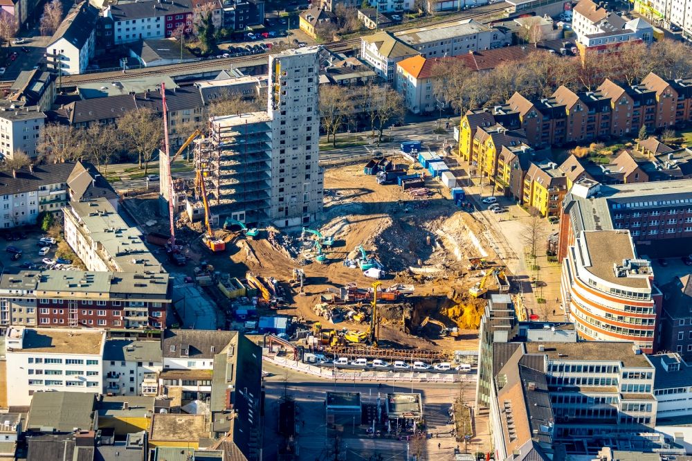 Aerial image Bochum - Demolition area of office buildings Home of old curt Landsgericht - Amtsgericht in the district Innenstadt in Bochum in the state North Rhine-Westphalia, Germany