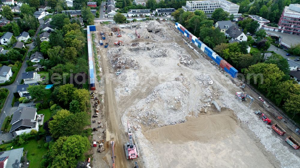 Aerial photograph Bonn - Demolition area of office buildings Home on the former Postbankgelaende on street Kennedyallee in Bonn in the state North Rhine-Westphalia, Germany