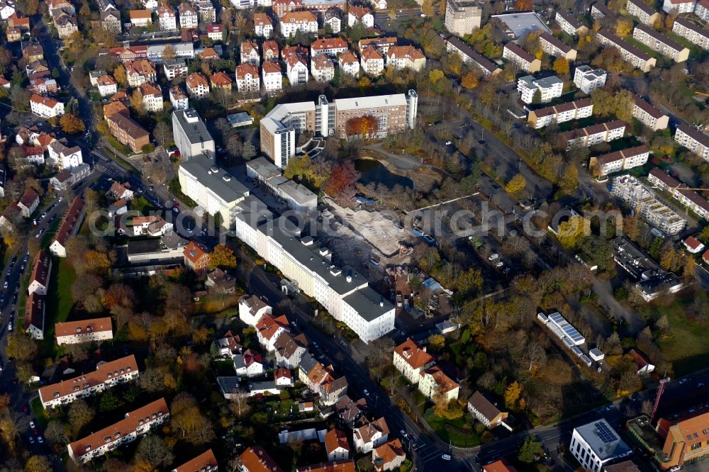 Aerial photograph Göttingen - Demolition area of office buildings Home of Gothaer-Versicherung in Goettingen in the state Lower Saxony, Germany