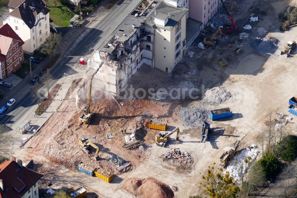 Aerial photograph Göttingen - Demolition area of office buildings Home of Gothaer-Versicherung in Goettingen in the state Lower Saxony, Germany