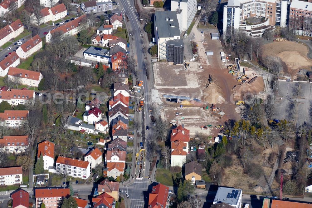 Aerial image Göttingen - Demolition area of office buildings Home of Gothaer-Versicherung in Goettingen in the state Lower Saxony, Germany