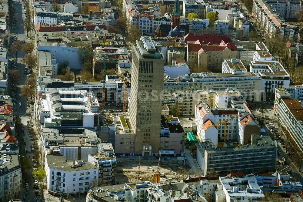 Aerial image Berlin - Demolition area of office buildings Home on Kurfuerstendamm-Karree in the district Charlottenburg in Berlin, Germany