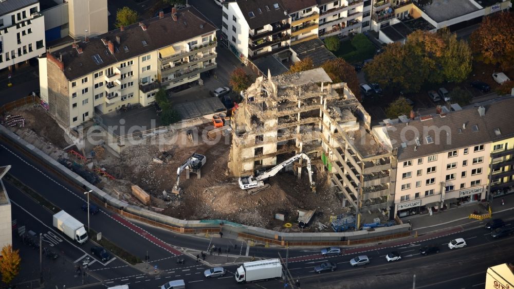Aerial image Bonn - Demolition area of office buildings Home Volksfuersorgehaus in Bonn in the state North Rhine-Westphalia, Germany