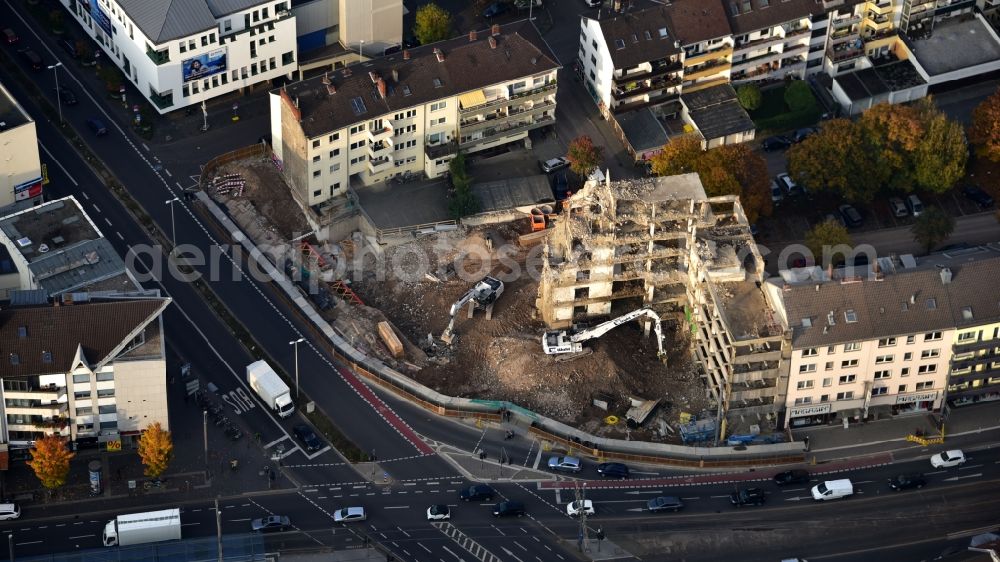 Bonn from above - Demolition area of office buildings Home Volksfuersorgehaus in Bonn in the state North Rhine-Westphalia, Germany