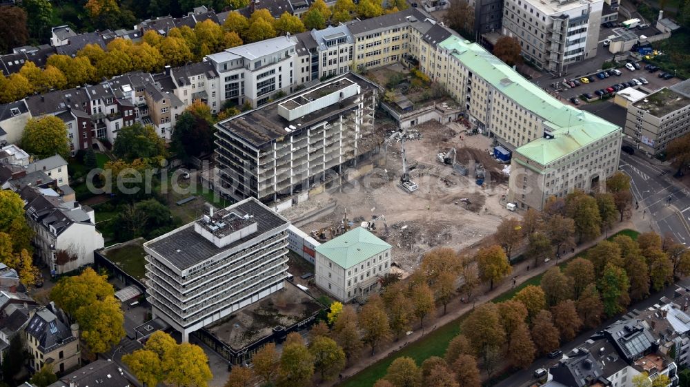 Aerial image Bonn - Demolition area of office buildings Home of Zurichversicherung, formerly Deutscher Herold on Poppelsdorfer Allee in the district Suedstadt in Bonn in the state North Rhine-Westphalia, Germany