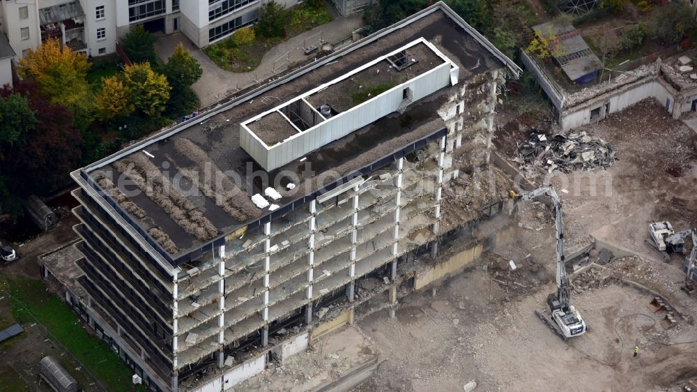 Aerial image Bonn - Demolition area of office buildings Home of Zurichversicherung, formerly Deutscher Herold on Poppelsdorfer Allee in the district Suedstadt in Bonn in the state North Rhine-Westphalia, Germany