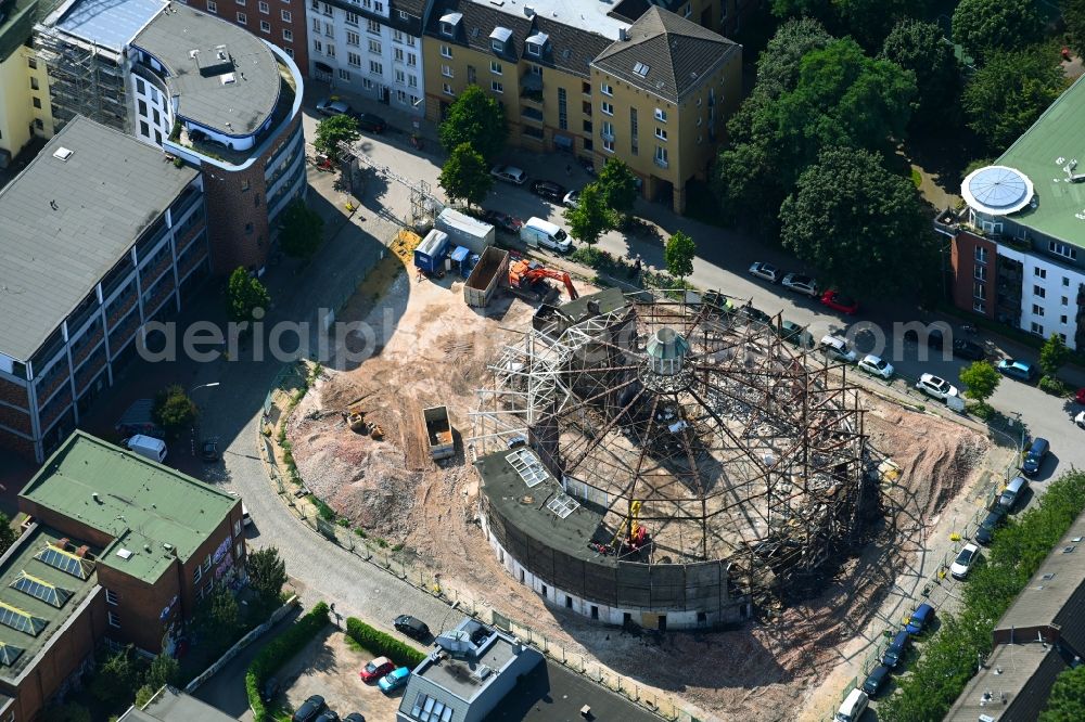 Hamburg from above - Demolition of the building areaof the monument of the Schiller Opera in the district Sankt Pauli in Hamburg, Germany