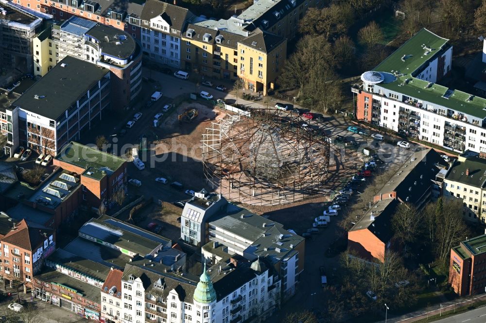 Aerial image Hamburg - Demolition of the building areaof the monument of the Schiller Opera in the district Sankt Pauli in Hamburg, Germany
