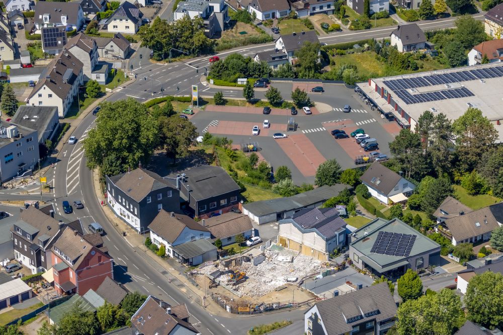 Aerial photograph Gevelsberg - Demolition of the building area of Blumen Graefer in the district Heck in Gevelsberg at Ruhrgebiet in the state North Rhine-Westphalia, Germany