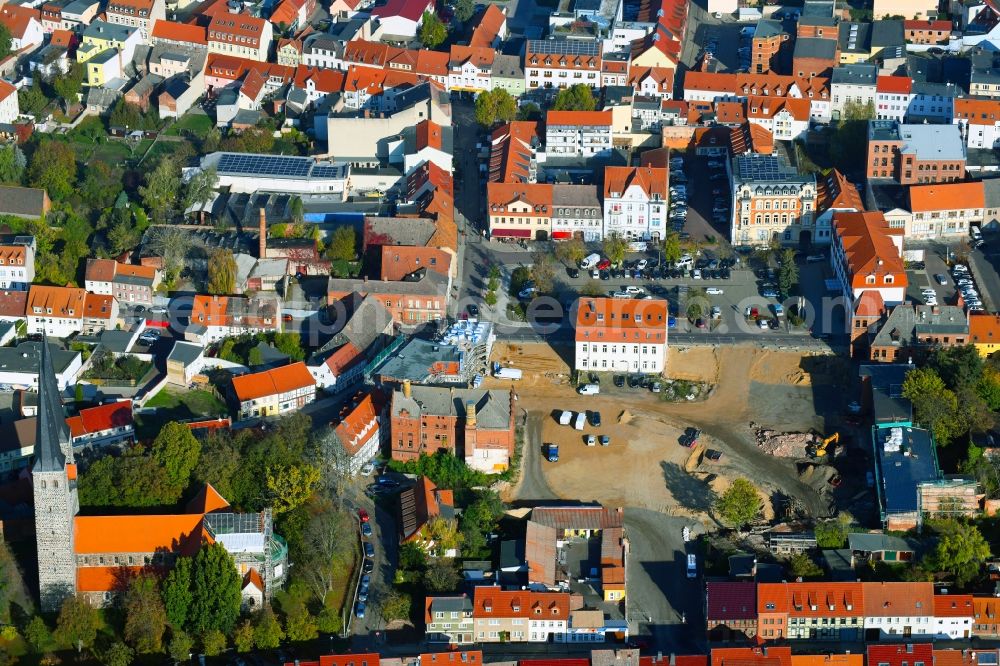 Aerial photograph Burg - Demolition of the building area on Bruederstrasse in Burg in the state Saxony-Anhalt, Germany