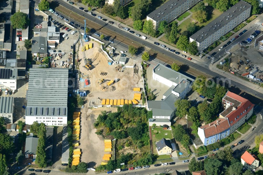 Aerial photograph Berlin OT Köpenick - Demolition area on Mahlsdorfer Strasse - Hirtenstrasse in the district Köpenick of Berlin
