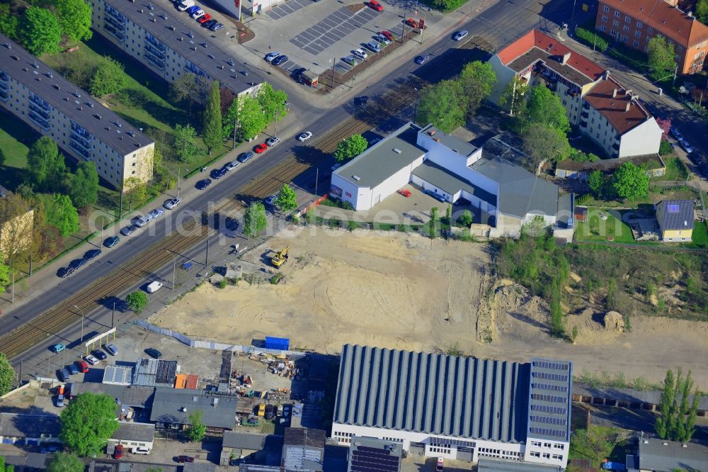 Aerial photograph Berlin - Demolition area on Mahlsdorfer Strasse - Hirtenstrasse in the district Koepenick of Berlin