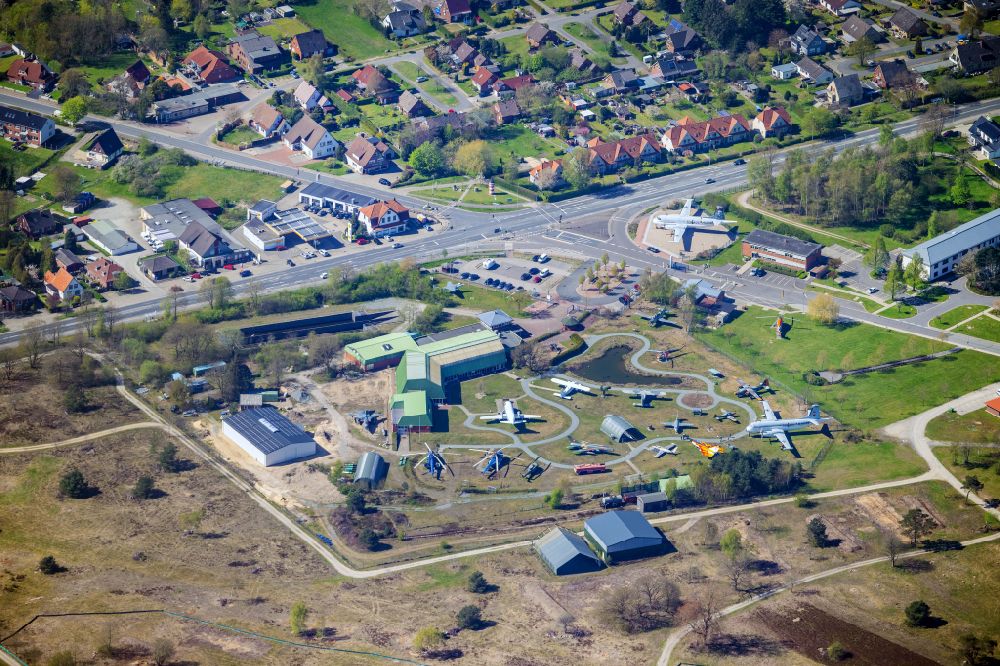 Aerial photograph Wurster Nordseeküste - Museum building ensemble AERONAUTICUM - Deutsches Luftschiff- and Marinefliegermuseum Nordholz e.V. in Wurster Nordseekueste in the state Lower Saxony, Germany