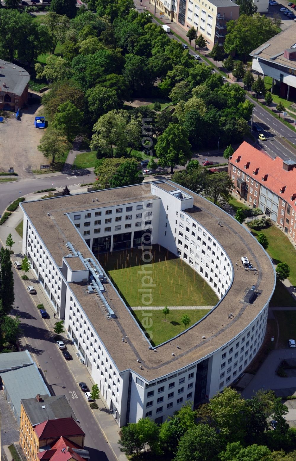 Aerial photograph Magdeburg - View of the Employment Agency Magdeburg in the state of Saxony-Anhalt
