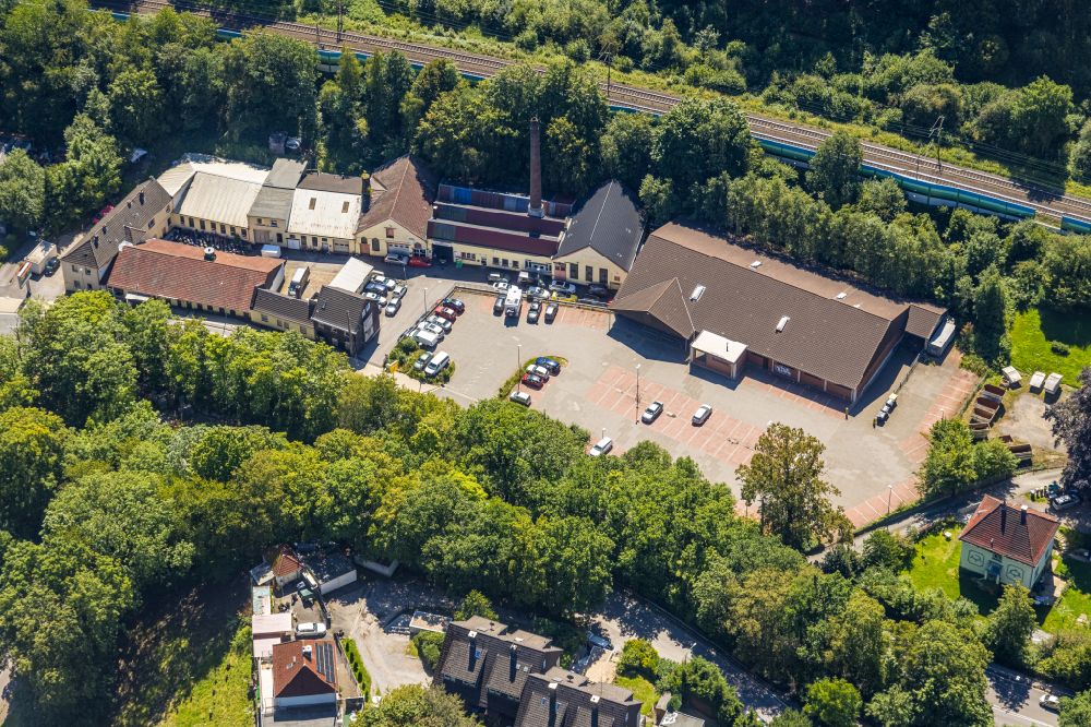 Ennepetal from above - Branch of ALDI supermarkets in the borough of Milspe in Ennepetal in the state of North Rhine-Westphalia