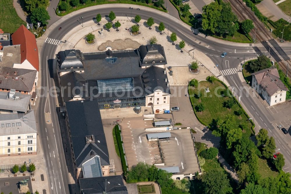 Aerial photograph Sigmaringen - Historical old building of Deutsche Post Fuerst Wilhelm - Strasse in Sigmaringen in the state Baden-Wuerttemberg, Germany