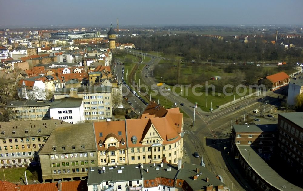 Aerial image Halle (Saale) - Older residential multi-family housing areas Paulusviertel in Halle (Saale) in Saxony-Anhalt