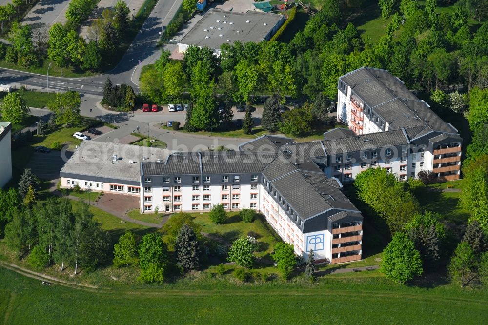 Aerial photograph Aue - Building the retirement home Alten- and Pflegeheim Zeller Berg - Diakonisches factory Aue/Schwarzenberg e.V. on Dr.-Otto-Nuschke-Strasse in Aue in the state Saxony, Germany