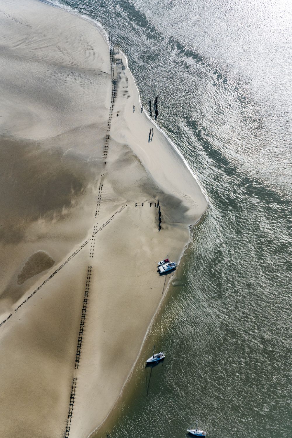 Wangerooge from the bird's eye view: Old sailing harbor in the Wadden Sea in Wangerooge in the state Lower Saxony, Germany