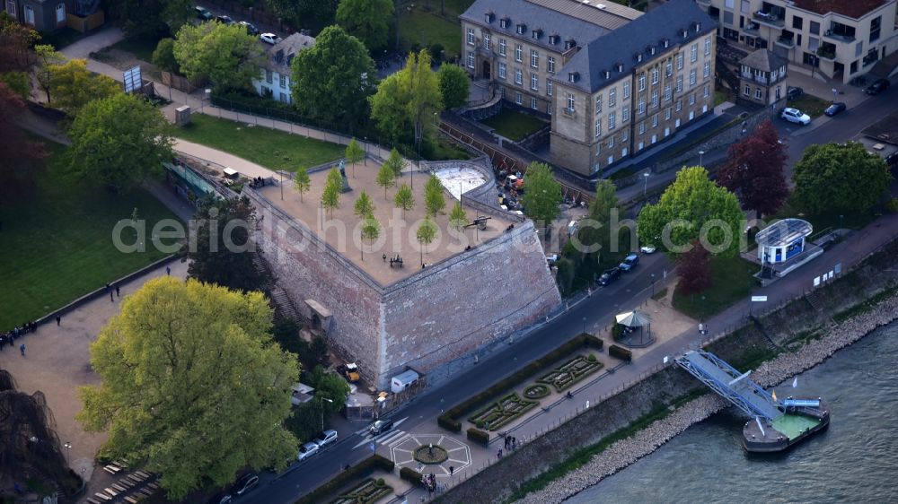 Bonn from above - The city fortification Alter Zoll with the Ernst Moritz Arndt Monument in Bonn in the state North Rhine-Westphalia, Germany