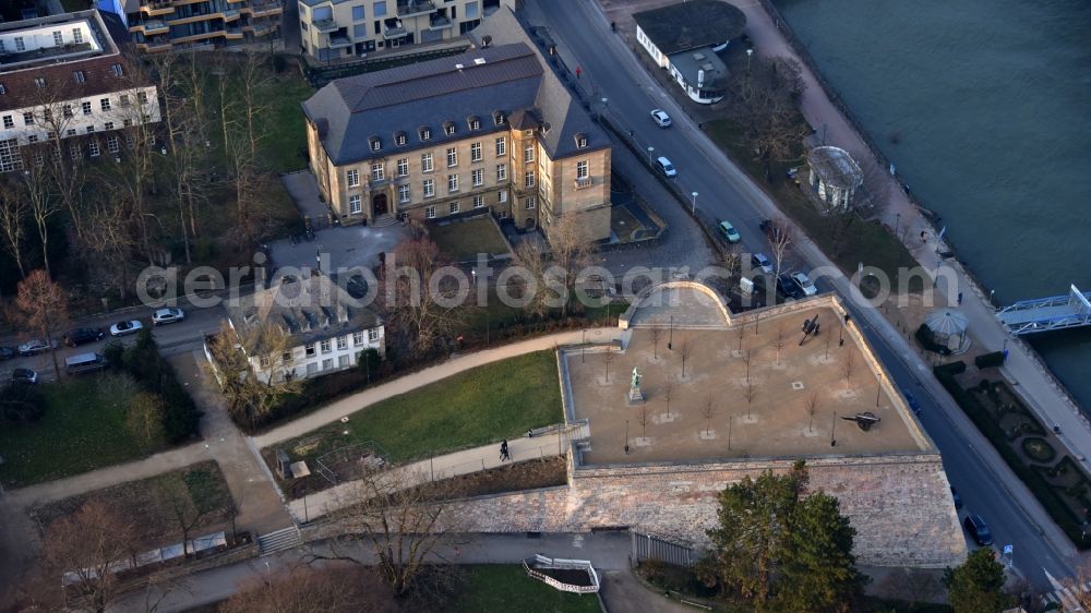 Bonn from the bird's eye view: The city fortification Alter Zoll with the Ernst Moritz Arndt Monument in Bonn in the state North Rhine-Westphalia, Germany