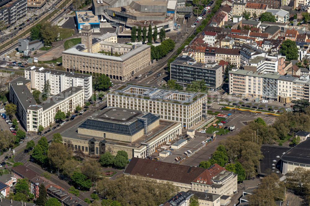 Aerial image Karlsruhe - Old Exhibition grounds and exhibition halls of the Karlsruher Messe- and Kongress GmbH in Karlsruhe in the state Baden-Wuerttemberg, Germany