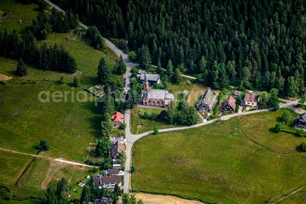 Herrenwies from the bird's eye view: Church building in Herrenwies in the state Baden-Wurttemberg, Germany