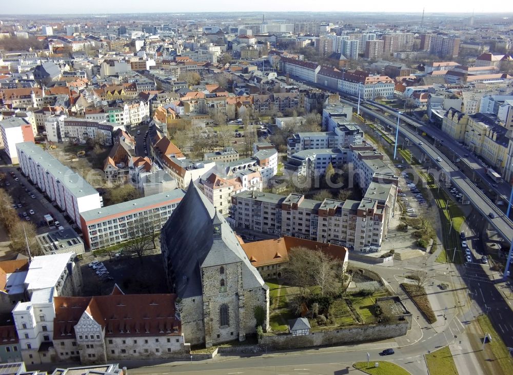 Halle ( Saale ) from above - View of the historic center of Halle ( Saale ) in the state Saxony-Anhalt