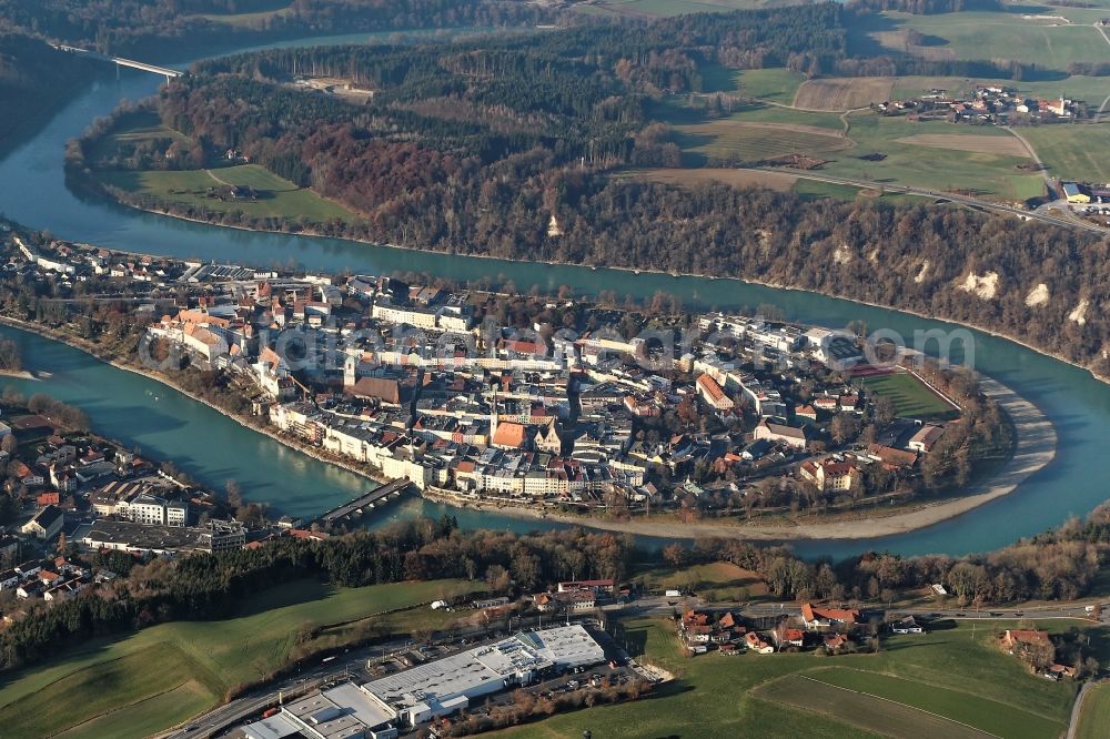 Aerial photograph Wasserburg am Inn - Wasserburg am Inn Old Town- center of downtown in Wasserburg am Inn in the state Bavaria