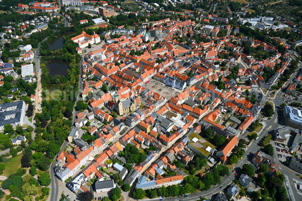 Aerial photograph Altstadt - Old Town area and city center in Altstadt in the state Saxony, Germany