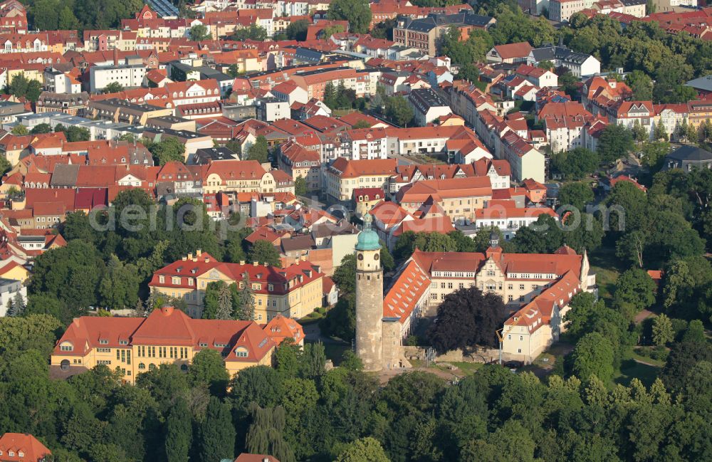 Arnstadt from the bird's eye view: Old Town area and city center in Arnstadt in the state Thuringia, Germany
