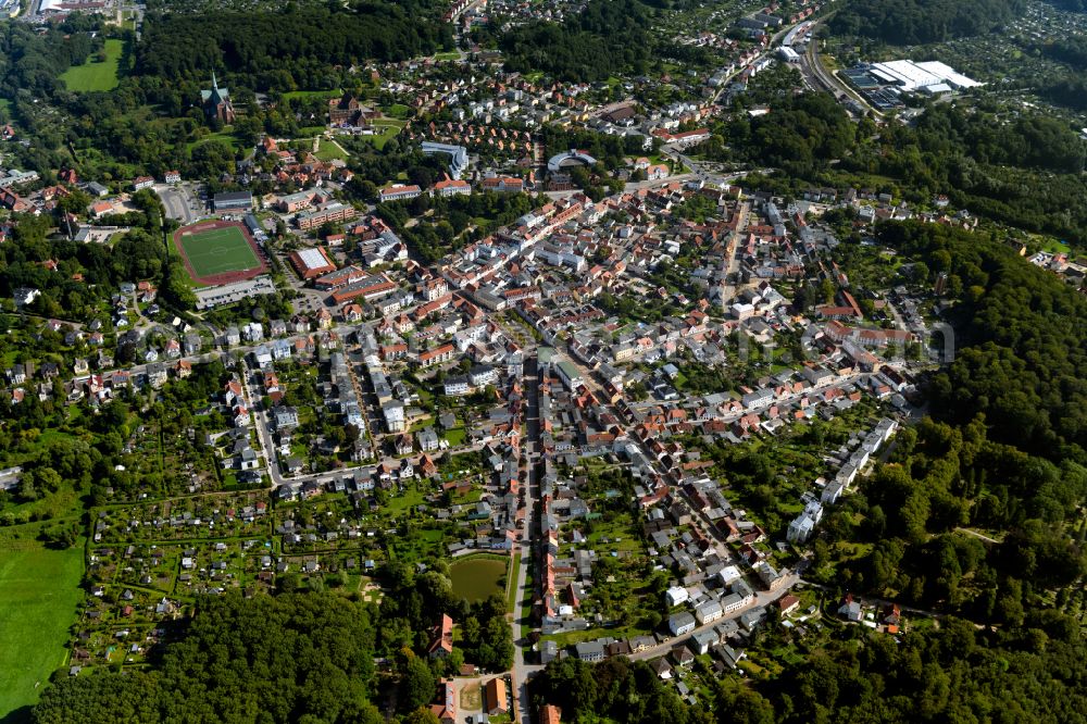 Bad Doberan from above - Old Town area and city center in Bad Doberan in the state Mecklenburg - Western Pomerania, Germany