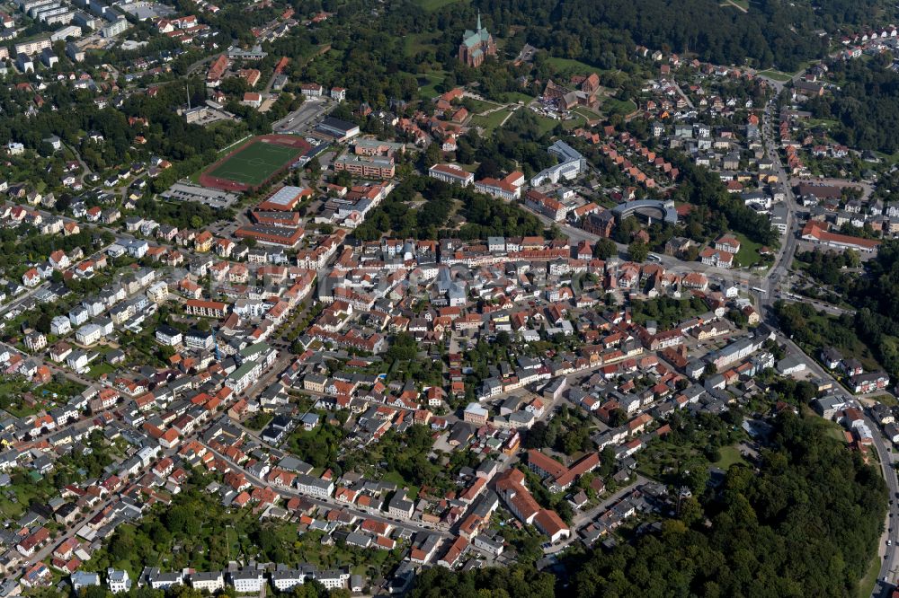 Bad Doberan from the bird's eye view: Old Town area and city center in Bad Doberan in the state Mecklenburg - Western Pomerania, Germany
