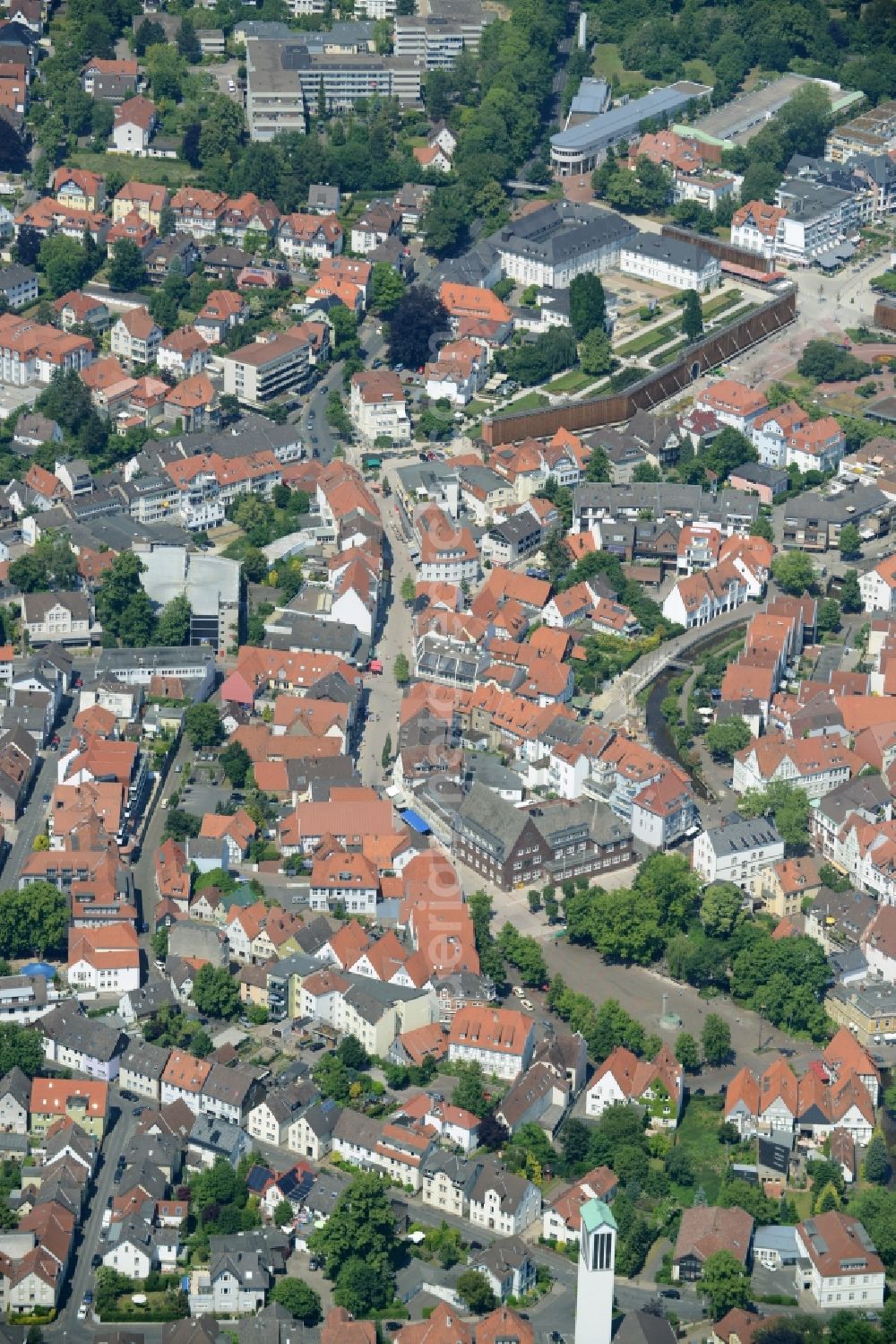 Aerial image Bad Salzuflen - Old Town area and city center in Bad Salzuflen in the state North Rhine-Westphalia