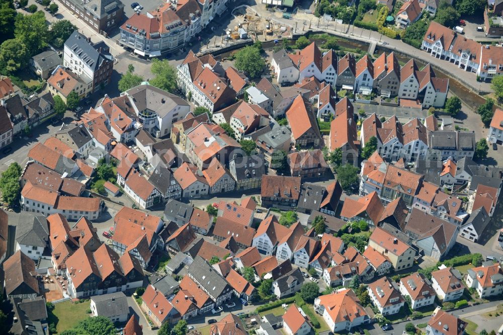 Aerial image Bad Salzuflen - Old Town area and city center in Bad Salzuflen in the state North Rhine-Westphalia