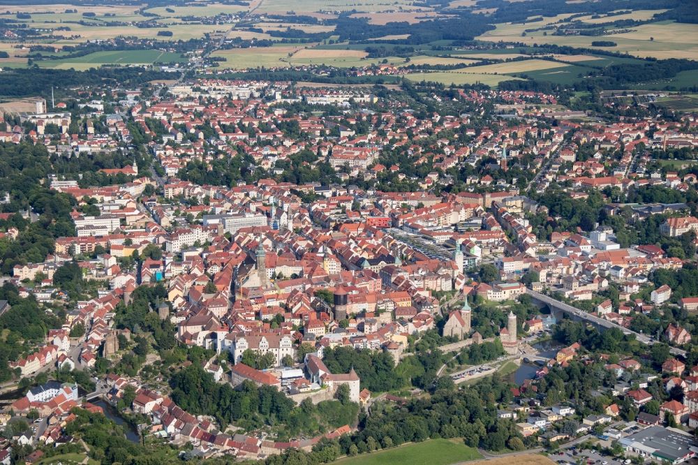 Aerial image Bautzen - Old Town area and city center in Bautzen in the state Saxony, Germany