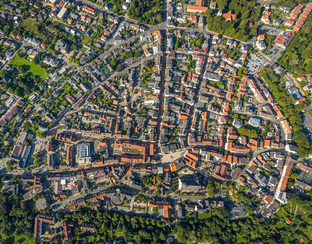 Aerial image Beckum - Old Town area and city center in Beckum Muensterland in the state North Rhine-Westphalia, Germany