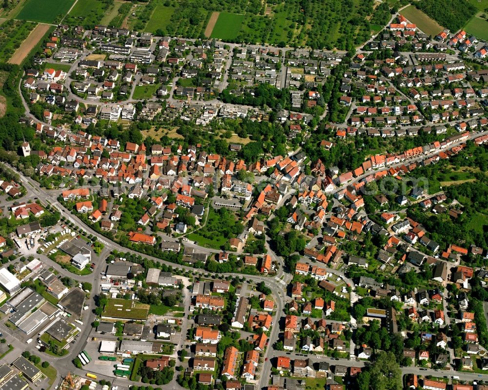 Aerial image Beinstein - Old Town area and city center in Beinstein in the state Baden-Wuerttemberg, Germany