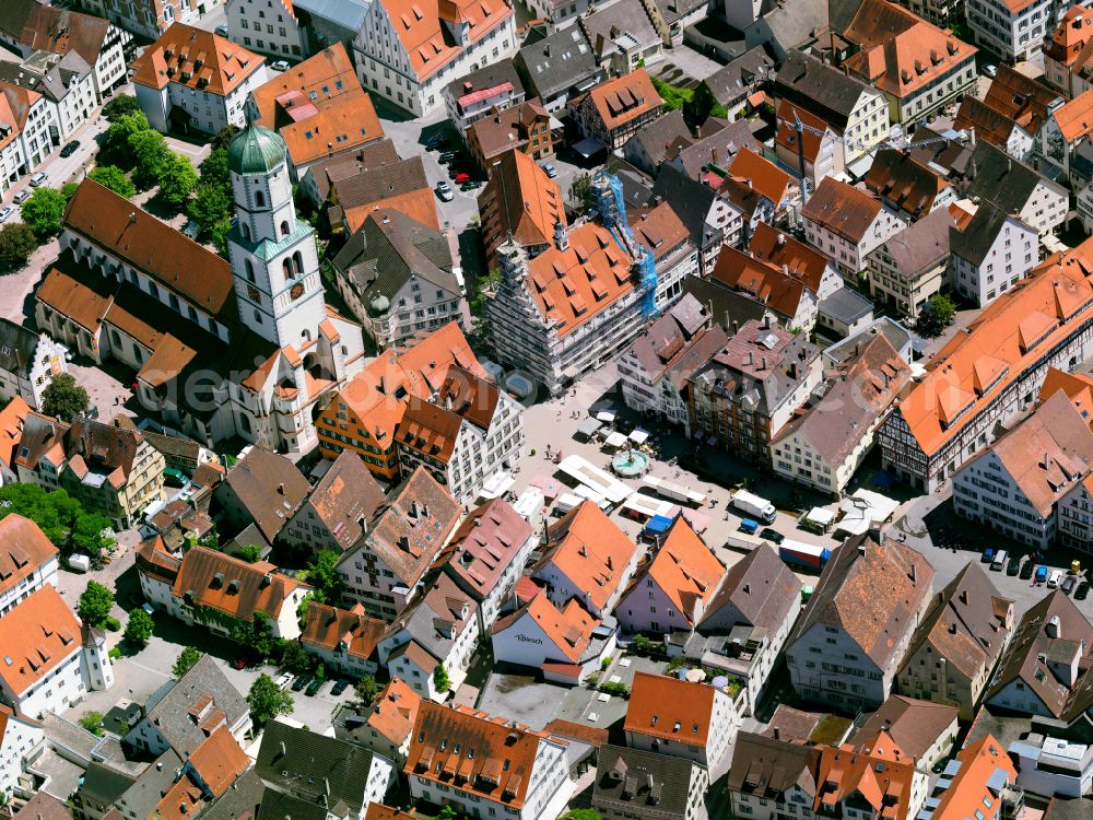 Aerial photograph Biberach an der Riß - Old Town area and city center in Biberach an der Riß in the state Baden-Wuerttemberg, Germany